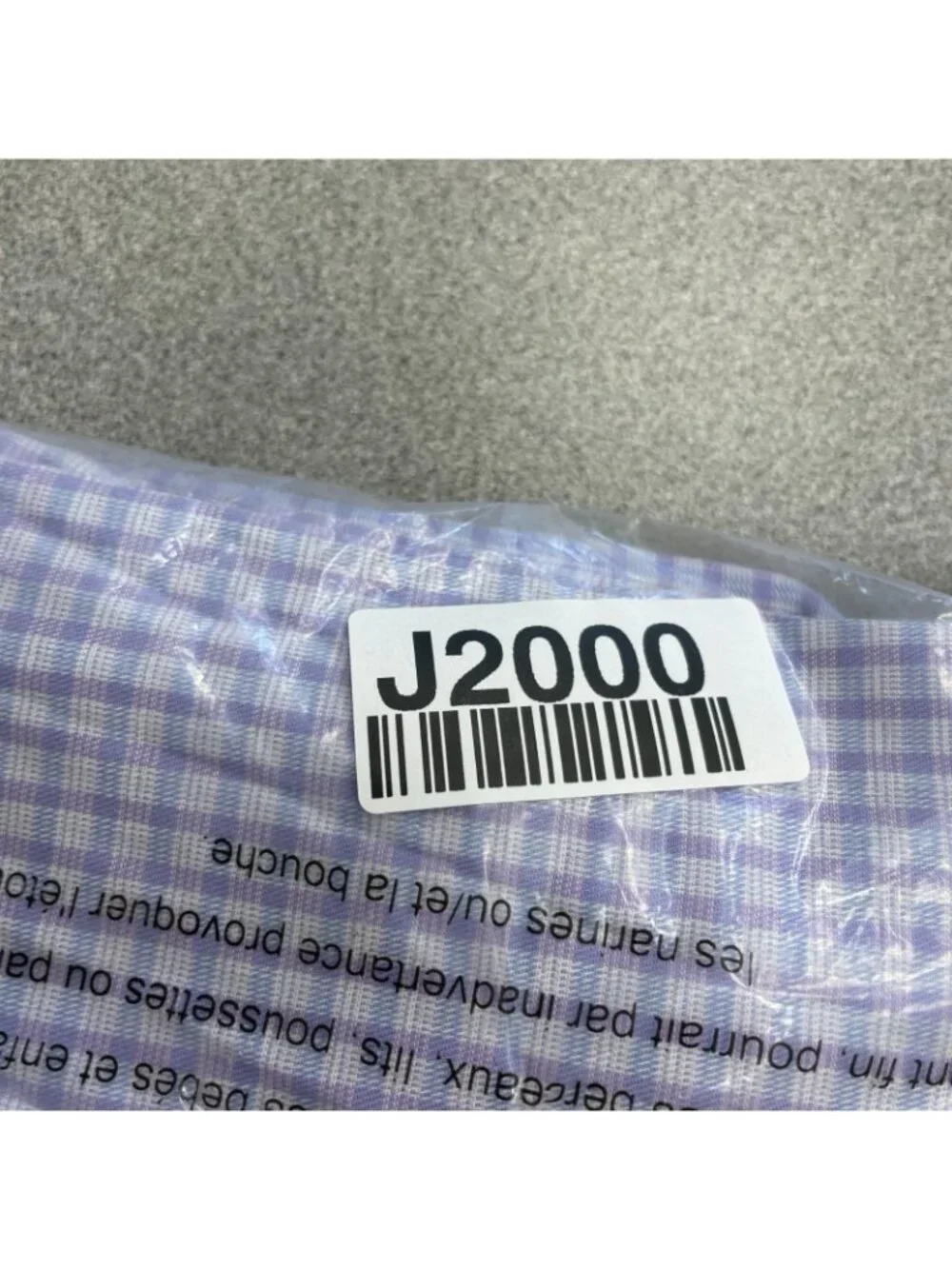 NWT Duchamp Men's L Slim Fit Lavender Checkered Button-Up Dress Shirt J2000